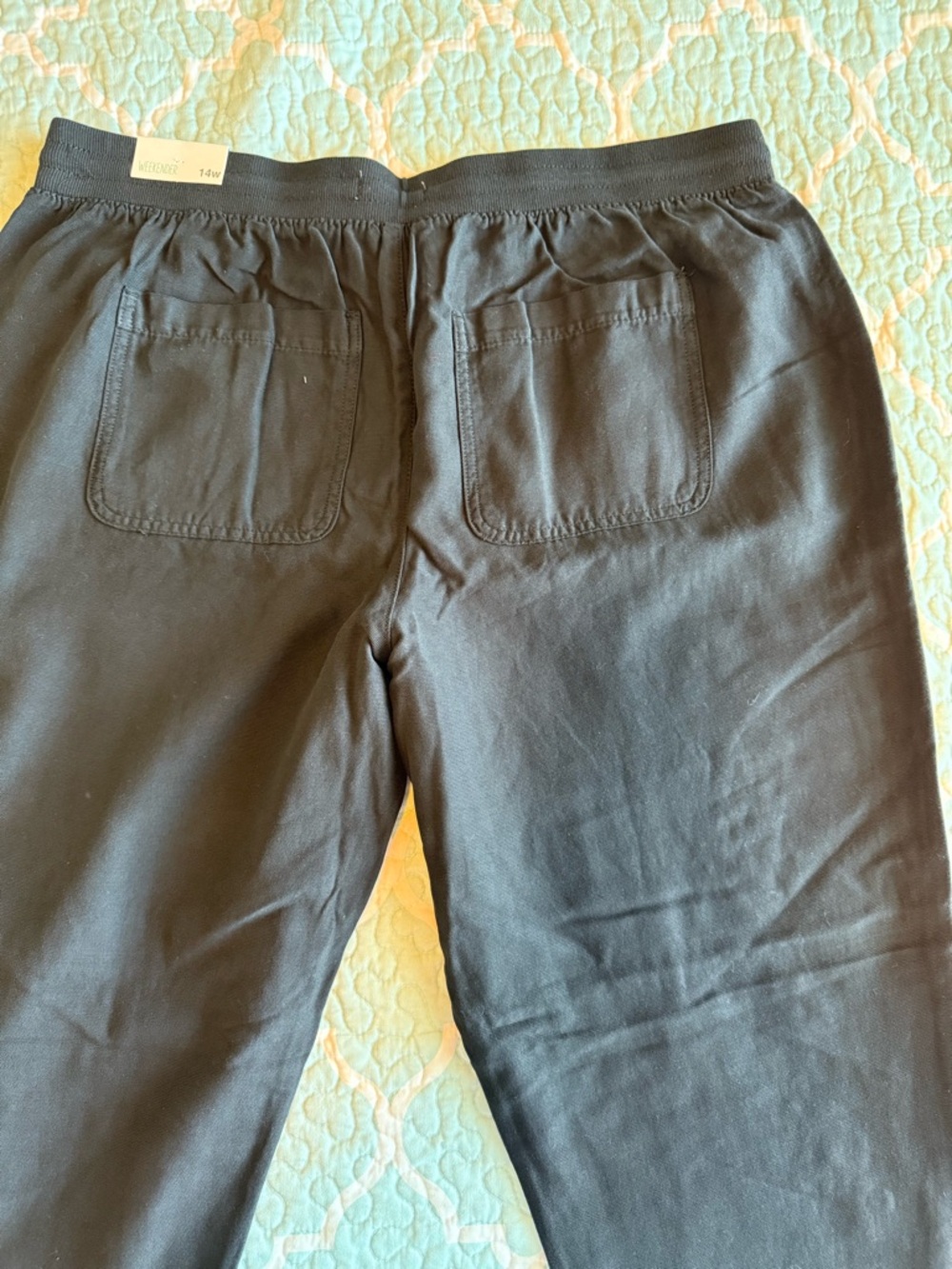 Maurices Weekender Pants 14W Black Pull On Capri Elastic Waist Lyocell Blend - Picture 3 of 9